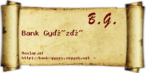 Bank Győző névjegykártya